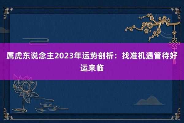 属虎东说念主2023年运势剖析：找准机遇管待好运来临